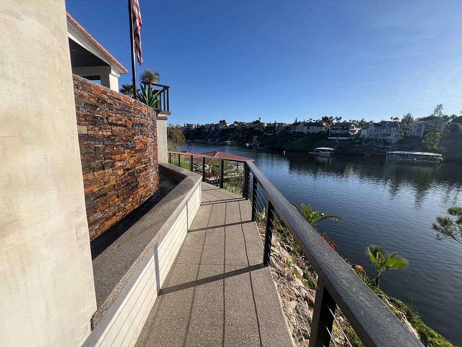 Walkway to the dock for lake access