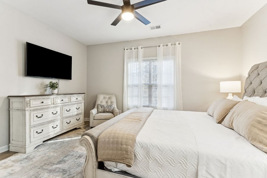 Primary King Bedroom located on first floor with en suite bathroom