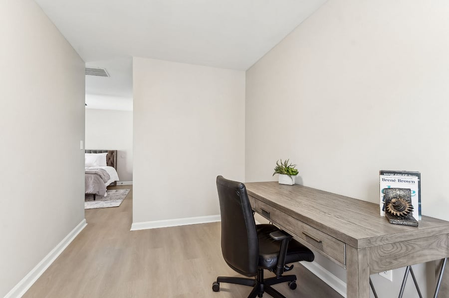 Dedicated work from home space in second floor bedroom