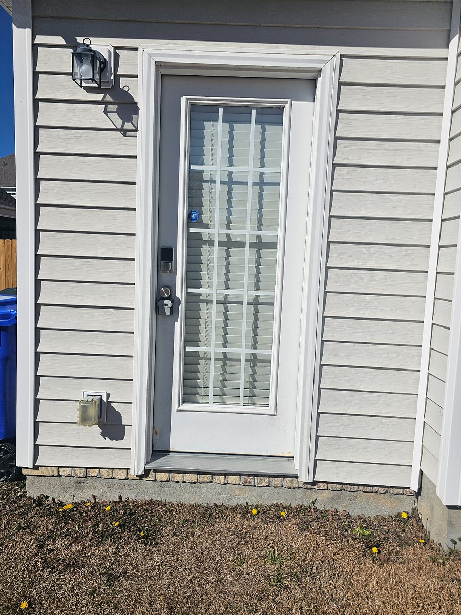Back Door with electronic lock. 