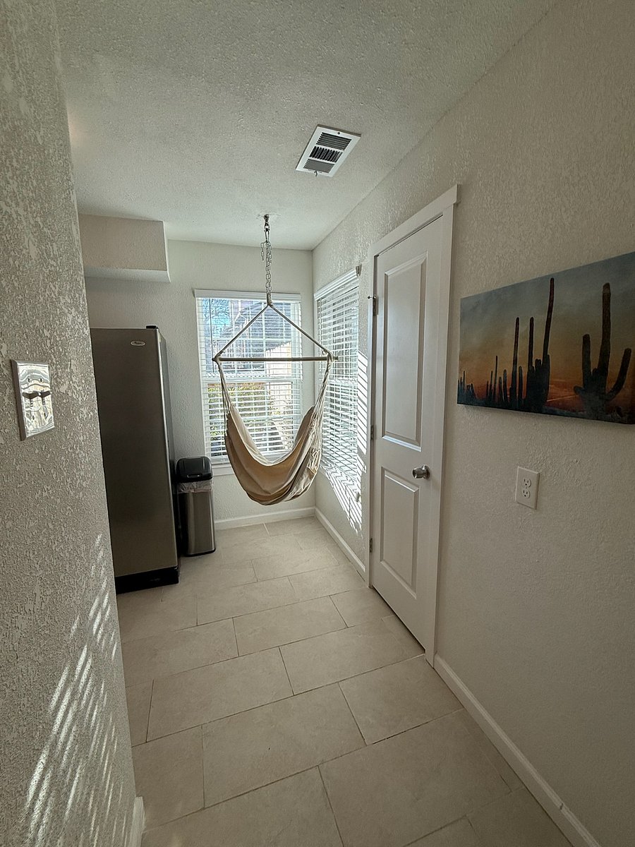 Hanging chair for kitchen company or morning relaxation