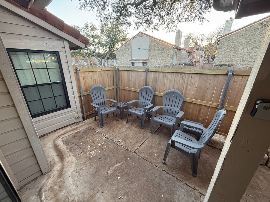 Gated, private patio and entrance