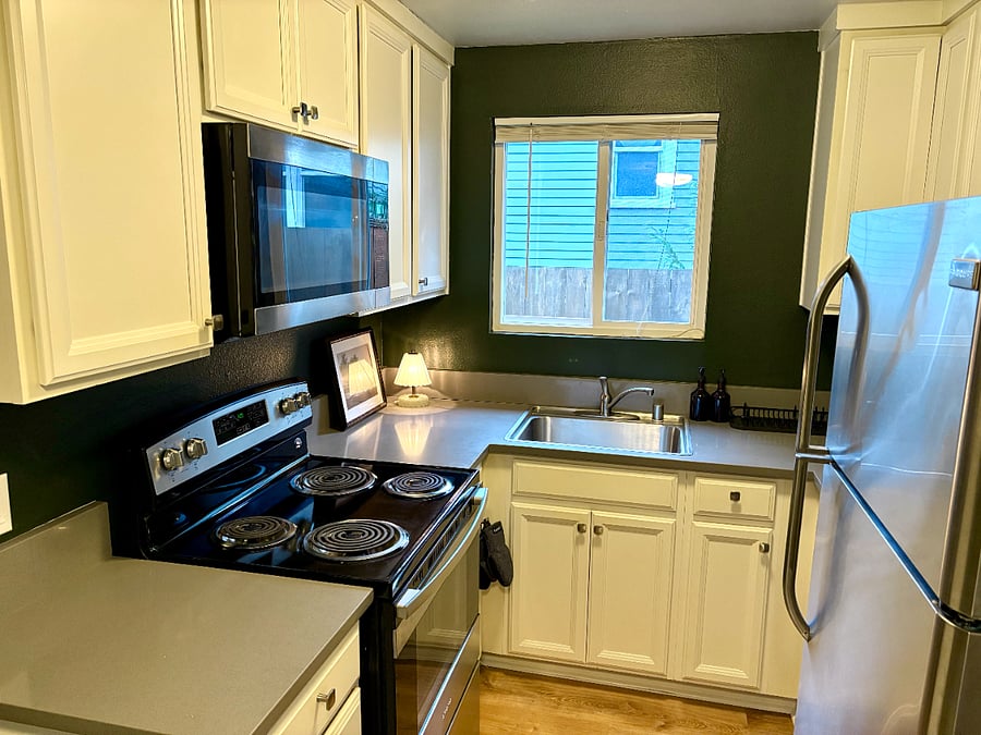 Kitchen equipped with basic cooking supplies to get you going