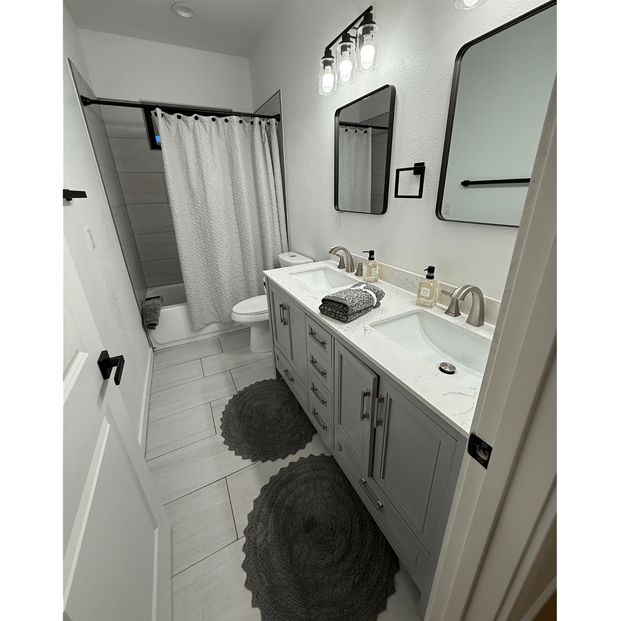 Upstair Bath; double vanity sink 