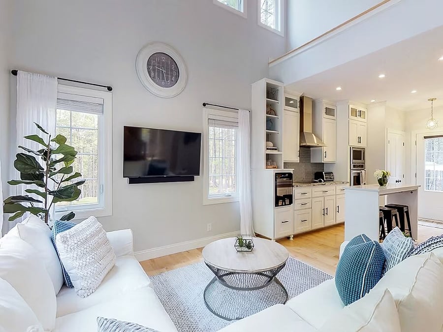 living and kitchen area