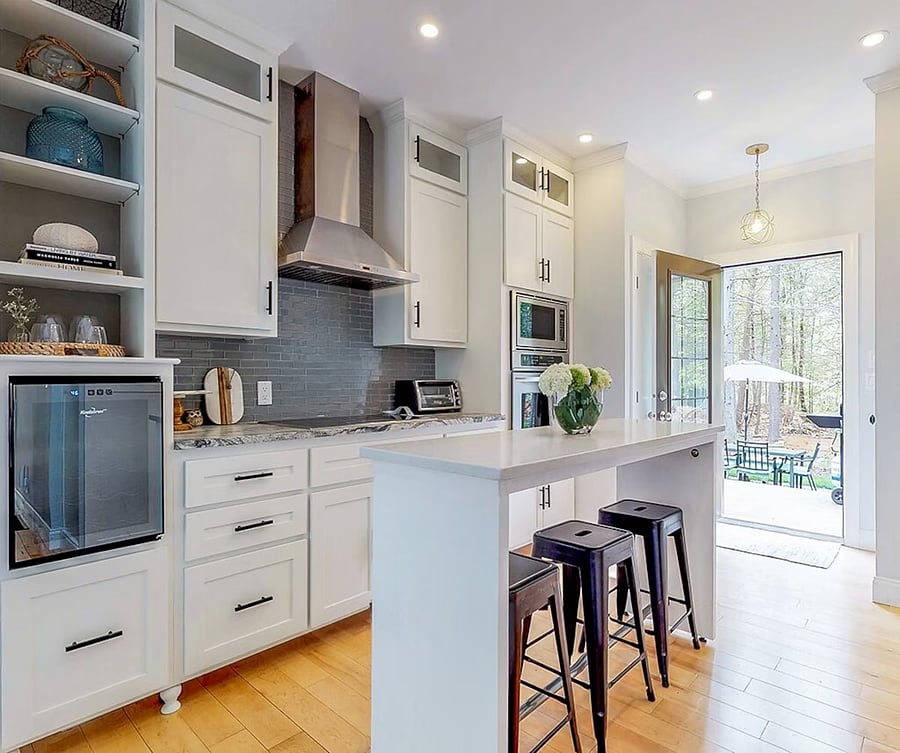 beverage fridge in the kitchen