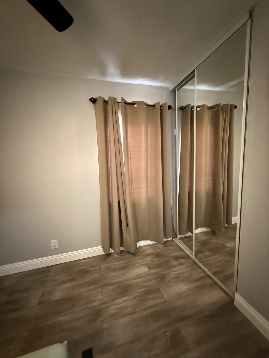 Mirror closet doors.