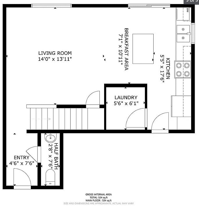 Downstairs layout (w/o kitchen island)