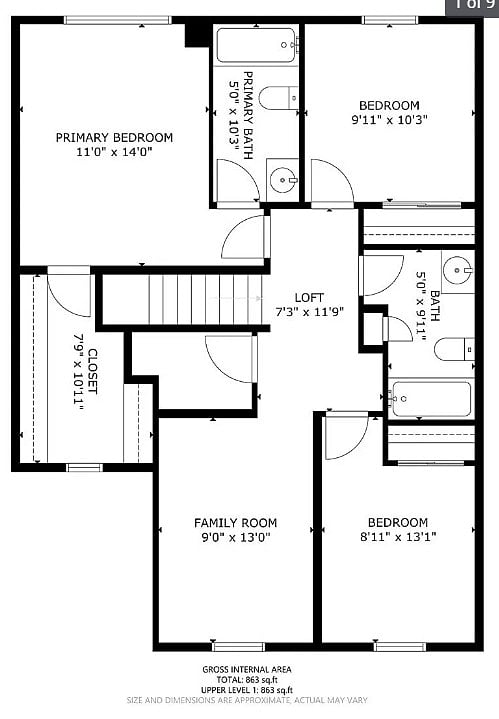 Upstairs layout