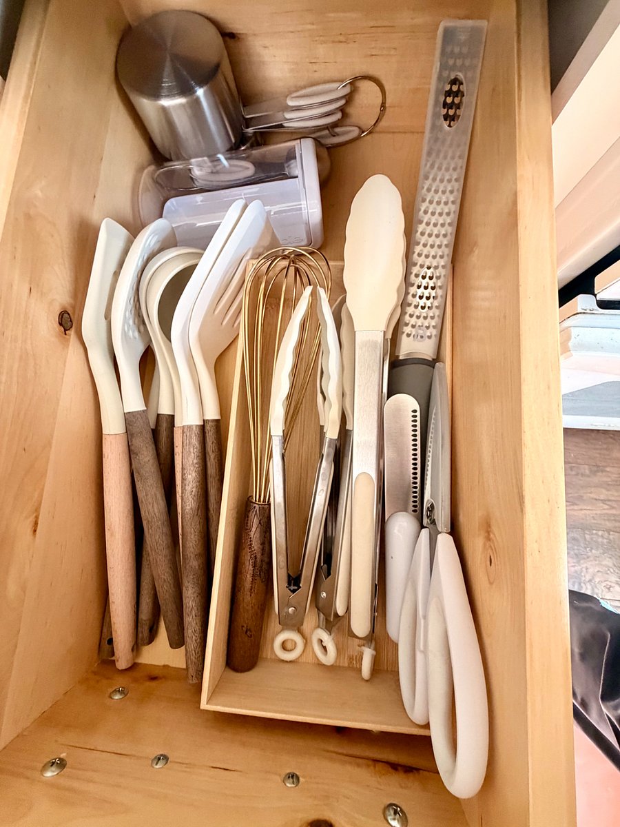 Fully stocked utensil drawer with cooking tools to make meal preparation simple.