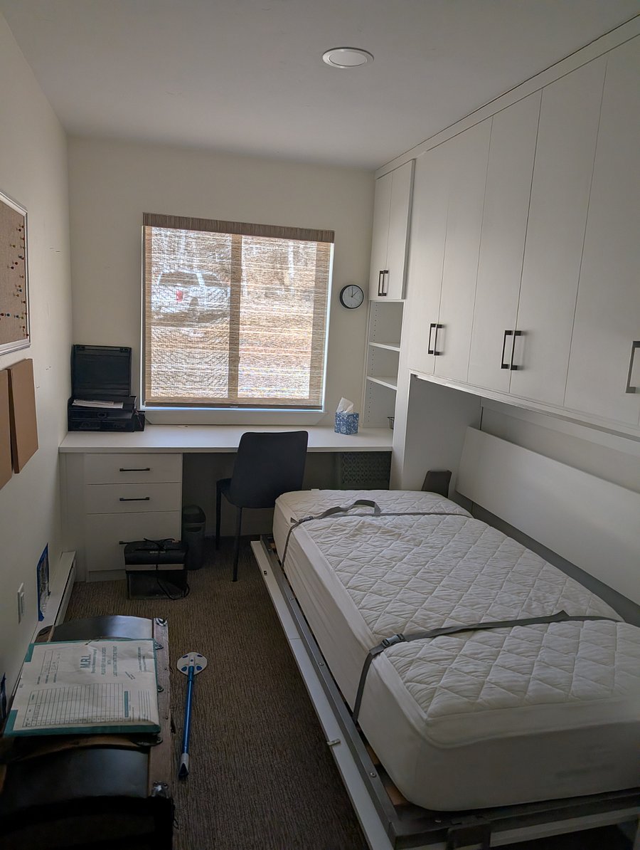 Office with twin Murphy bed.