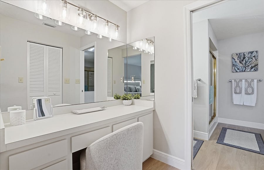 Master bedroom en-suite makeup station
