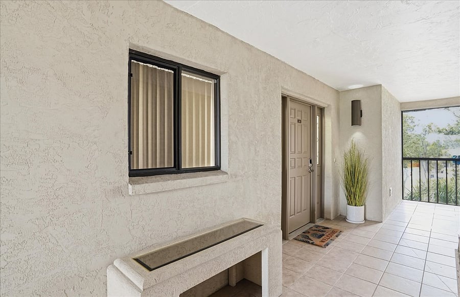 Condo entrance with code entry on 3rd floor