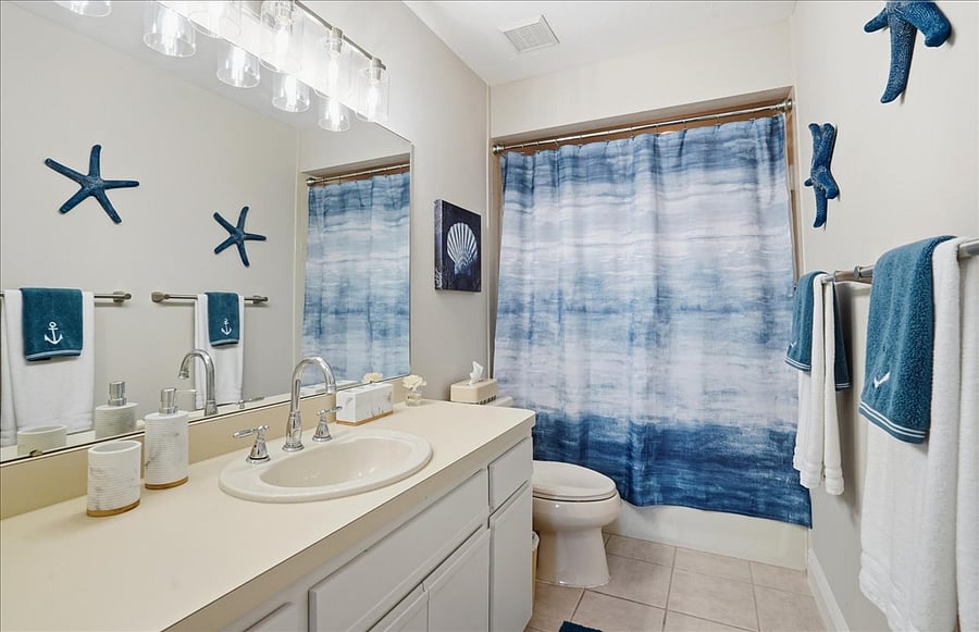Bathroom 2 has private entrance to guest suite