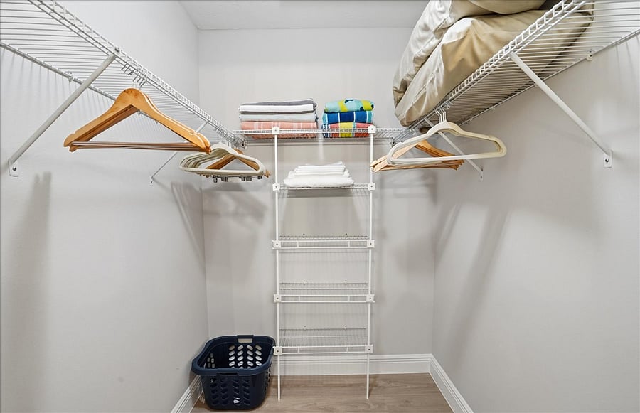 Master bedroom walk in closet