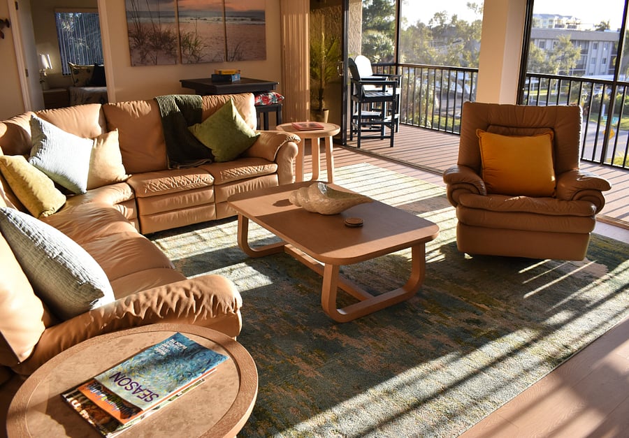 Sunset view from living room and lanai