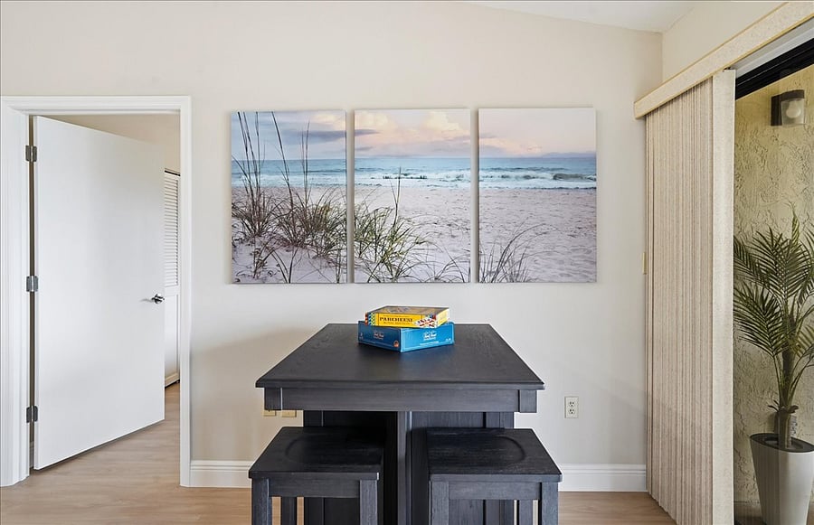 Game table in living area with games
