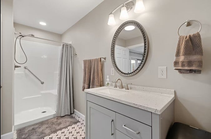 Bright bathroom space offering privacy and a functional layout.