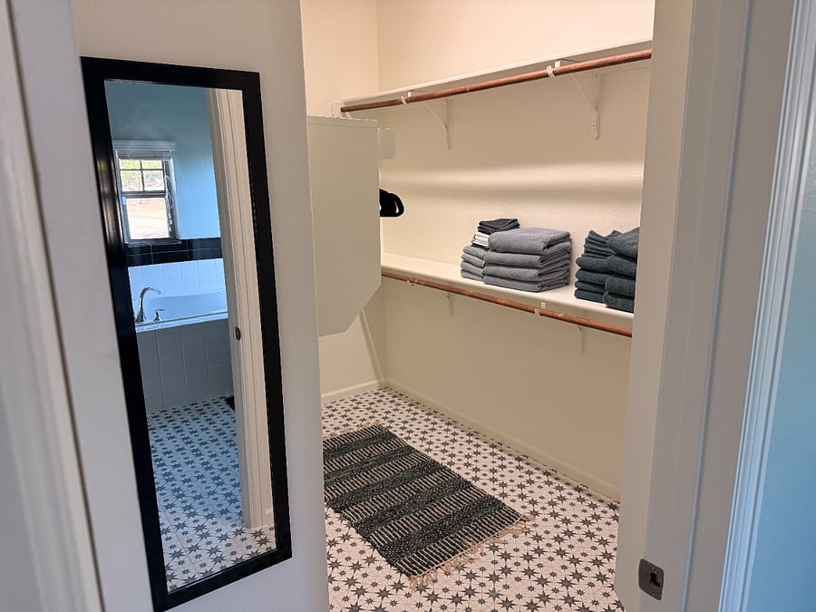 Primary closet from primary bathroom