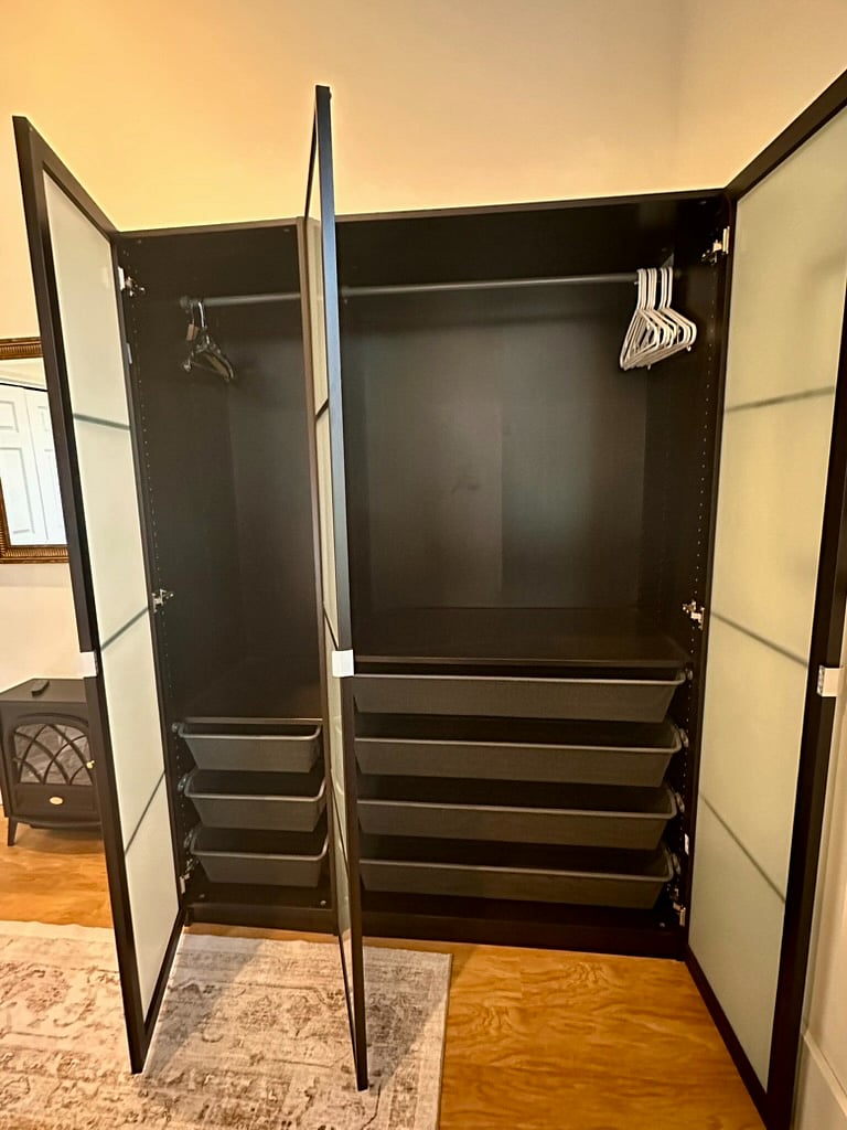 3 section wardrobe with 4 large drawers and plenty of hanging space