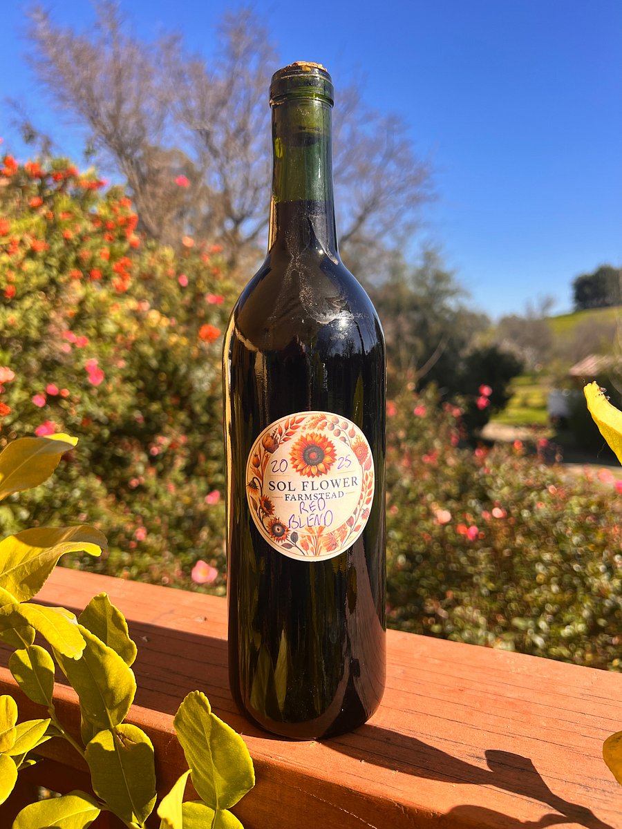 We have bottles of our own Wine made by hand from the farm.