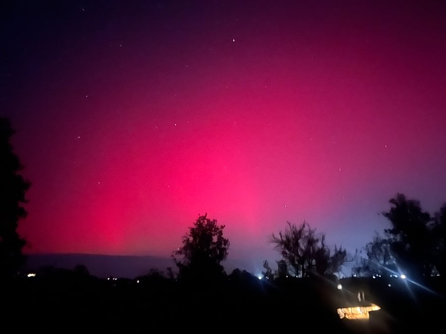 Very rare Northern Lights from the hilltop