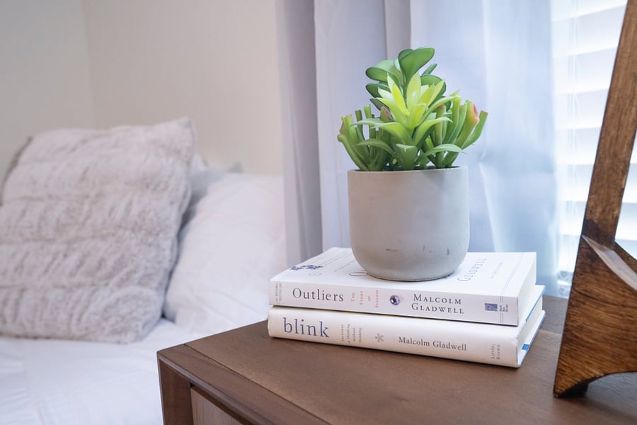 Plenty of best selling novels for our guests. Here, our guest room provides comfort. Fort Myers, Florida home. 