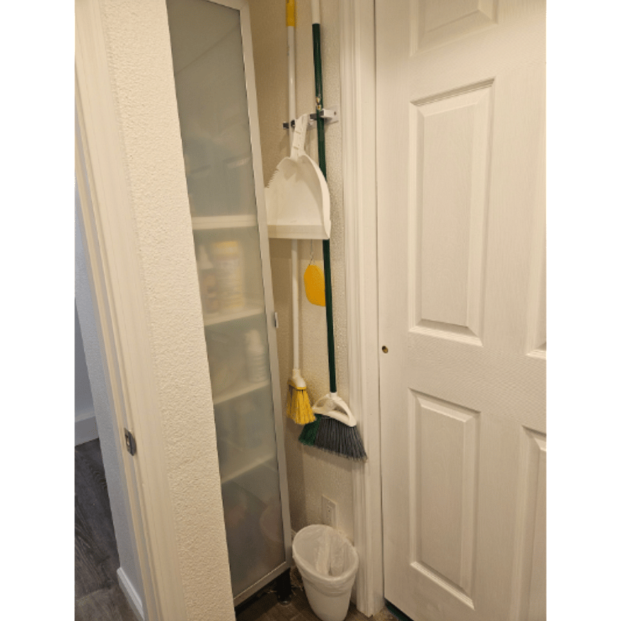 Utility closet in laundry area