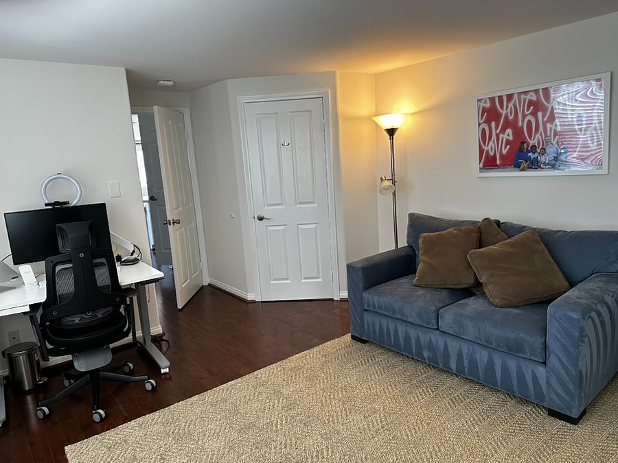 Second floor office with monitor and printer connections