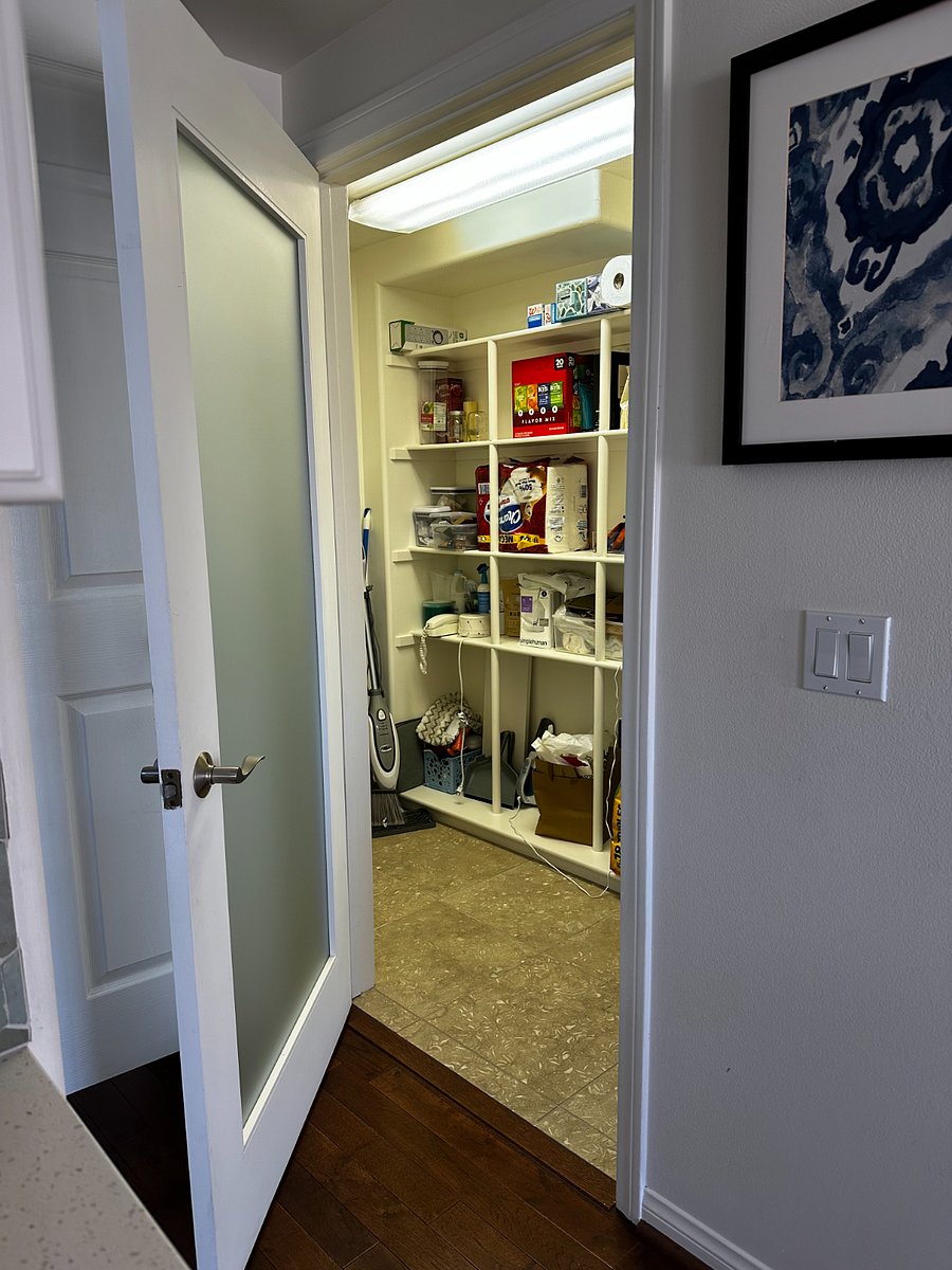 Walk-in pantry off the second floor kitchen