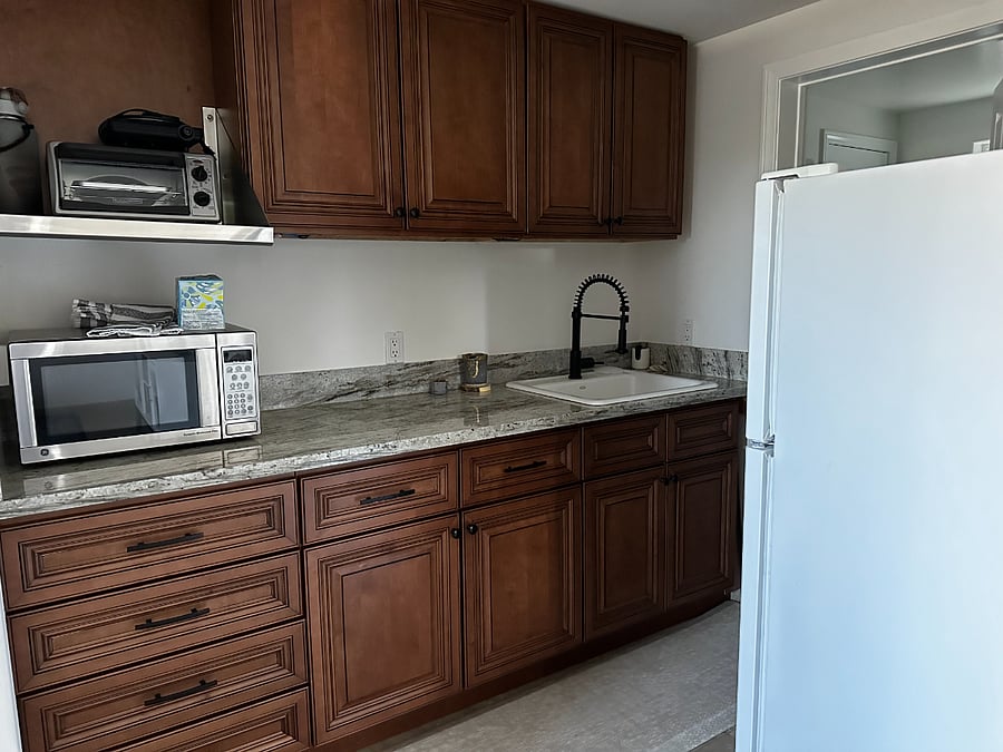 First floor apartment kitchenette, refrigerator