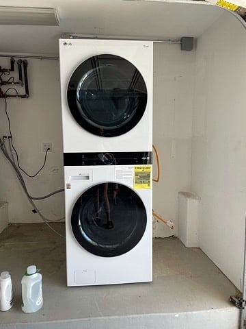 Washer and dryer in garage