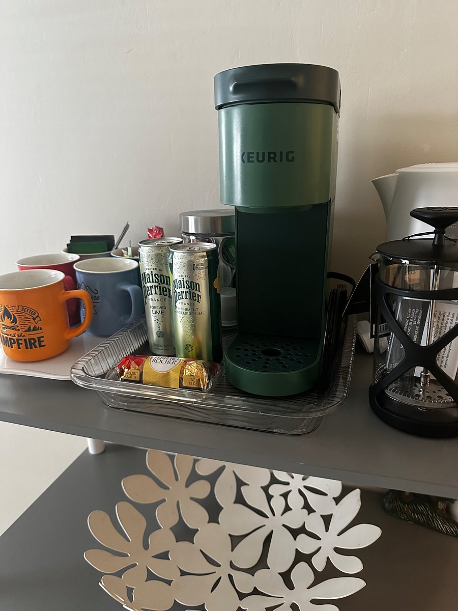 Two separate Coffee/Tea Stations - one in the upstairs for those days when you're just - not - quite - ready to come downstairs and meet the rest of the peeps.  ;-)