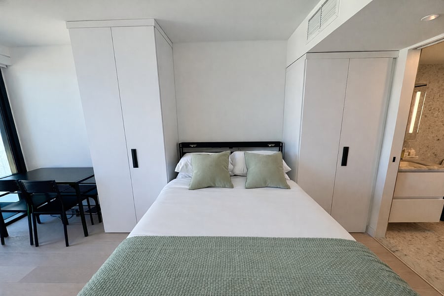 Queen bed and two spacious closets