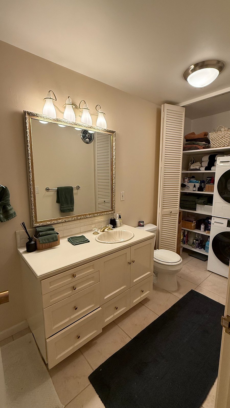 Lots of bathroom storage.
In-unit Laundry we'll simply coordinate best times for my access.