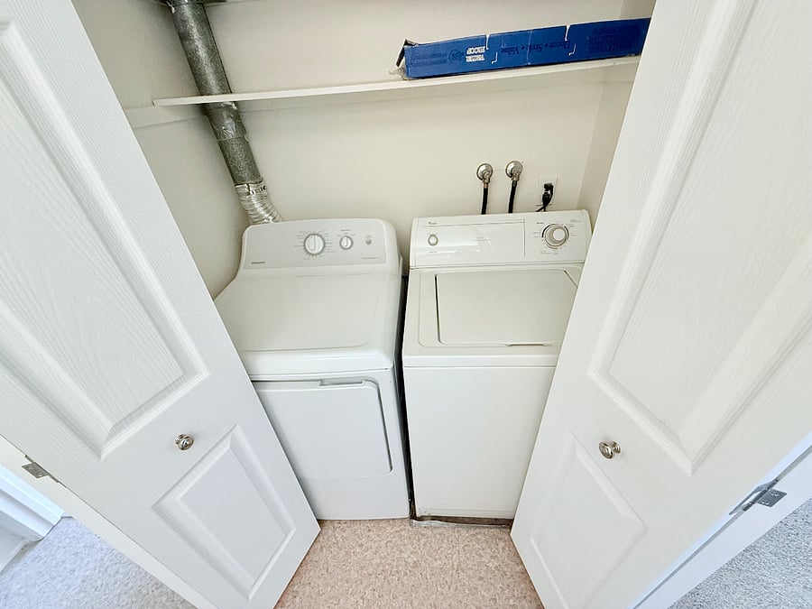 In unit laundry washer and dryer.
