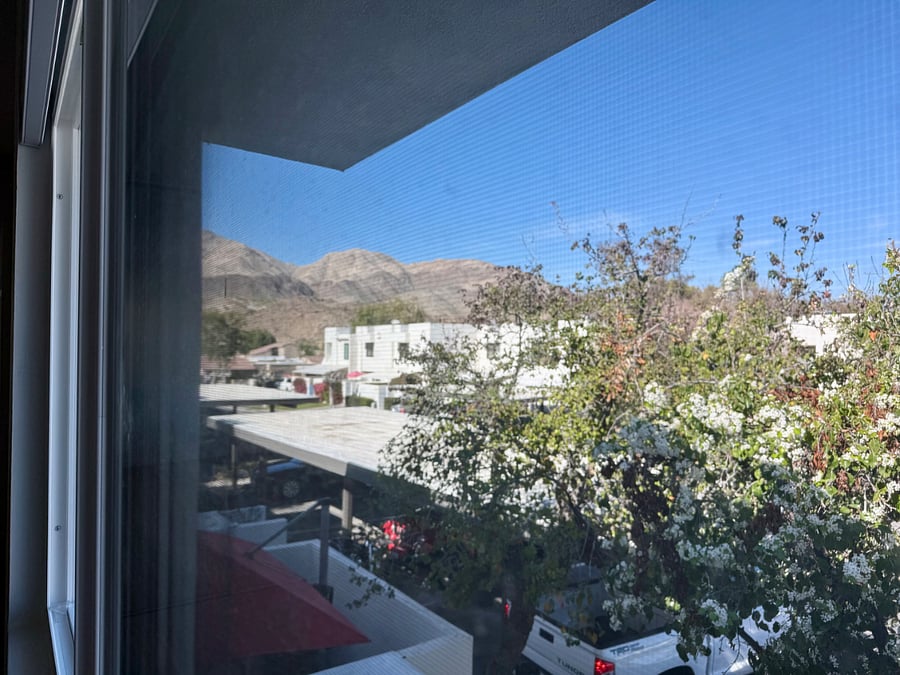 Beautiful mountain view from the guest bedroom.