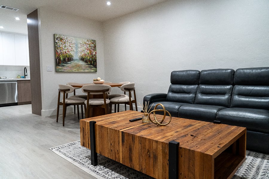 Living room and dining room.