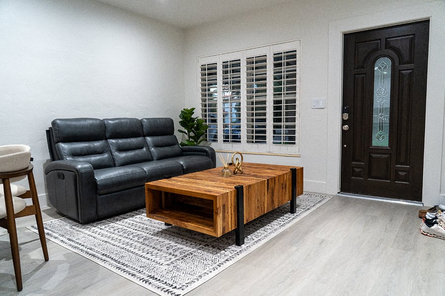 Living room and dining room.