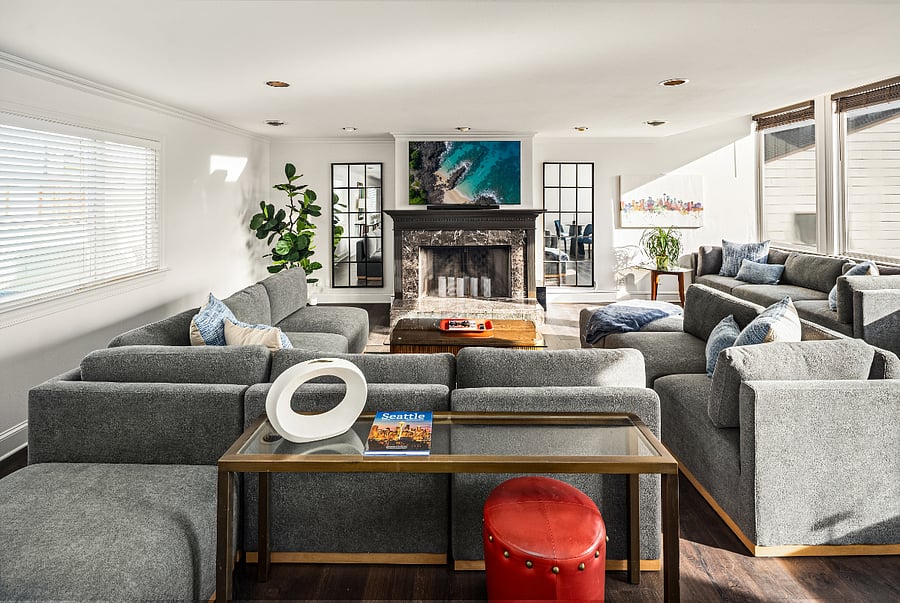Spacious, bright living room.