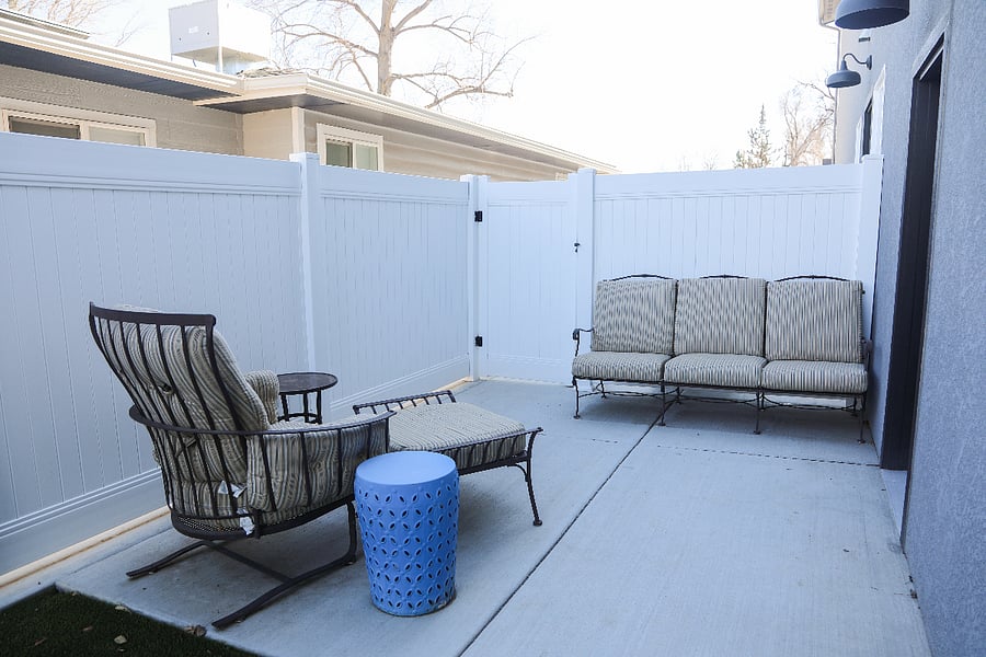 Fenced in private deck area.