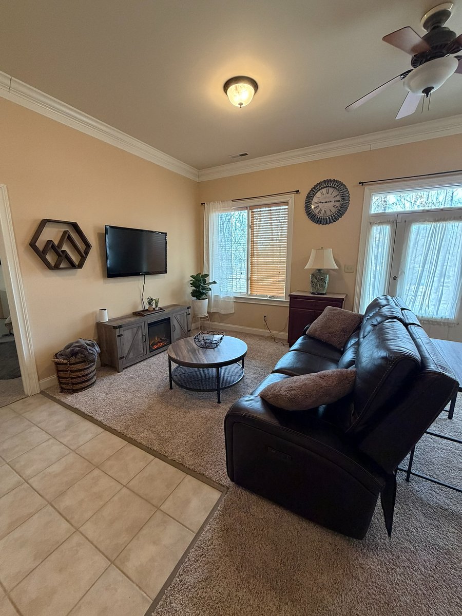 living room with private entry 