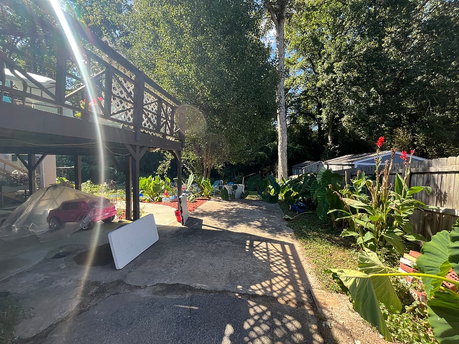 Private parking spot and garden