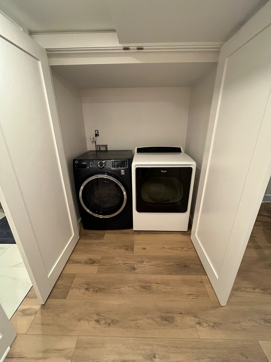 New washer, used but newish dryer
