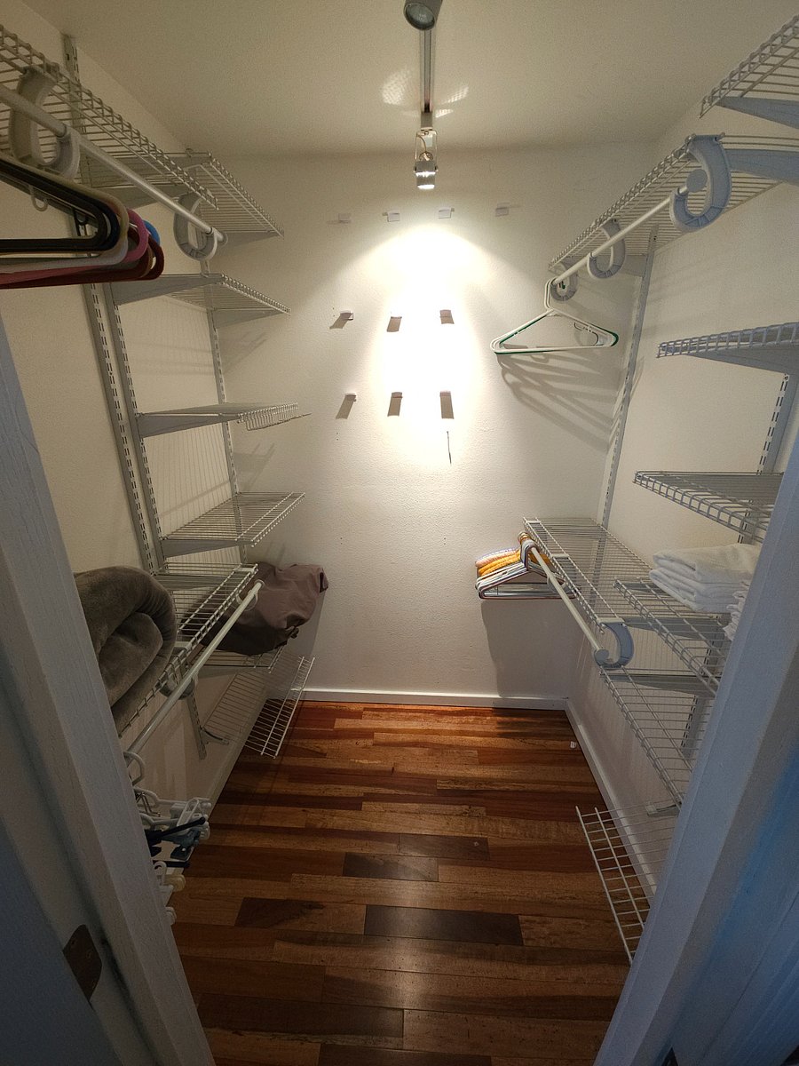 Master suite walk in closet with lots of space.