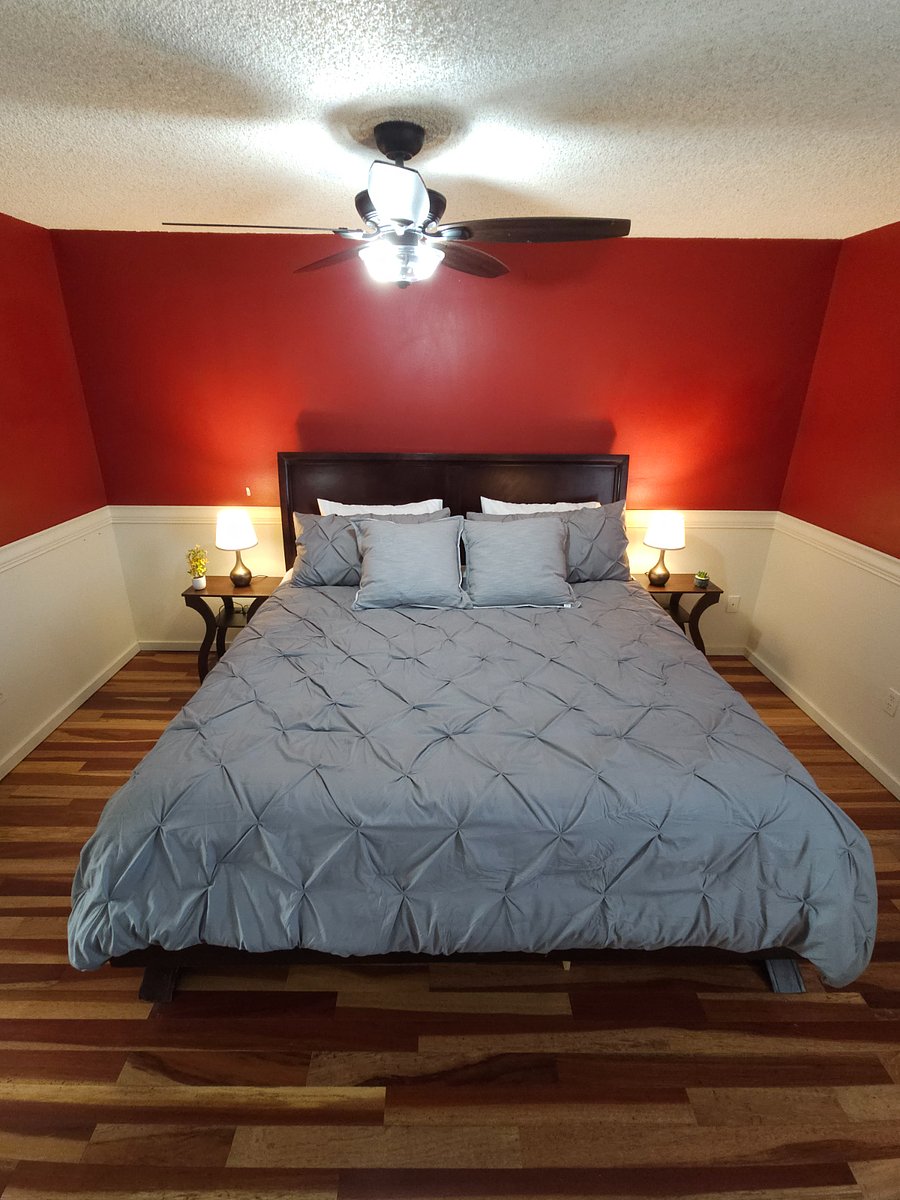 Touch lamps bedside. Ceiling fan with remote