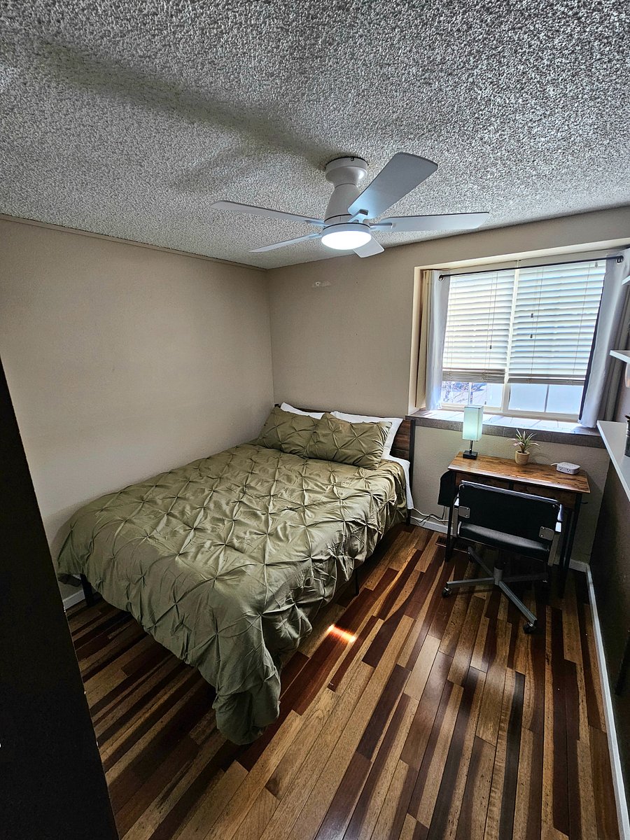 Queen bed plush hybrid mattress with desk and chair