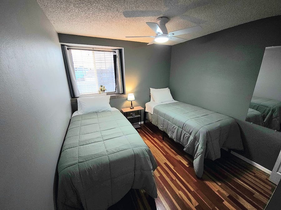 Touch lamp with USB ports. Ceiling fan with remote control
