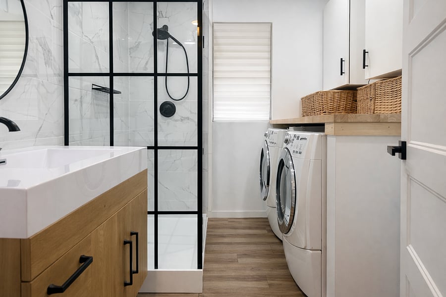 Main bathroom and laundry 