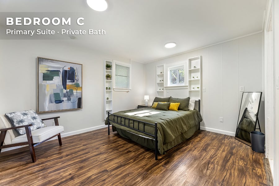 Primary Suite  Private bath  $1,095/monthPrivate Room  Shared Bath  $895/month